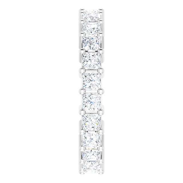 10K Gold Square Lab-Grown Diamond Shared-Prong Eternity Band – 2.25x2.25 mm Stones - White Gold - view 4