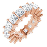 10K Gold Square Lab-Grown Diamond Shared-Prong Eternity Band – 3.75x3.75 mm Stones - Rose Gold