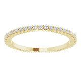 10K Gold Round Natural Diamond Shared-Prong Eternity Band – 1 mm Stones - Yellow Gold - view 3