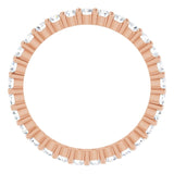10K Gold Round Lab-Grown Diamond Shared-Prong Eternity Band – 1.75 mm Stones - Rose Gold - view 2