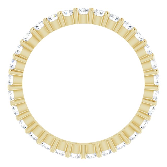 10K Gold Round Lab-Grown Diamond Shared-Prong Eternity Band – 1.75 mm Stones - Yellow Gold - view 2