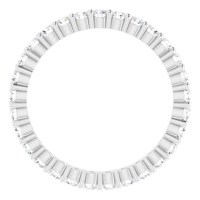 10K Gold Round Natural Diamond Shared-Prong Eternity Band – 1.75 mm Stones - White Gold - view 2