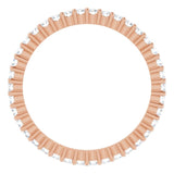 10K Gold Round Lab-Grown Diamond Shared-Prong Eternity Band – 1.3 mm Stones - Rose Gold - view 2