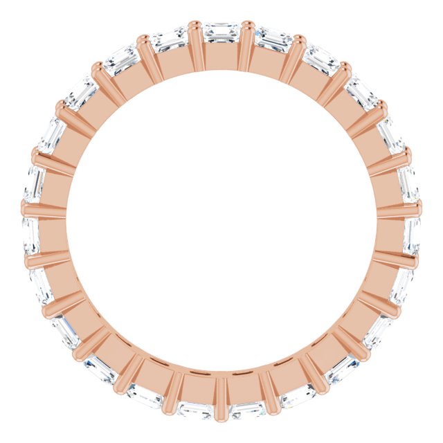 14K Gold Asscher Lab-Grown Diamond Shared-Prong Eternity Band – 2.3x2.3 mm Stones - Rose Gold - view 2