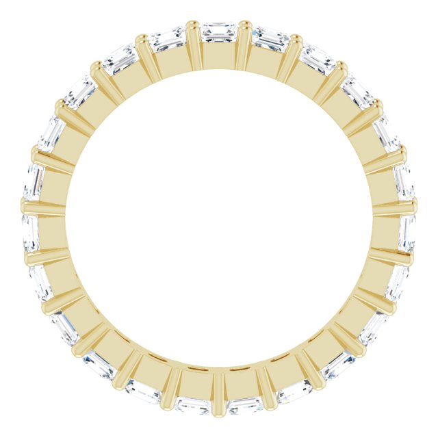 14K Gold Asscher Lab-Grown Diamond Shared-Prong Eternity Band – 2.3x2.3 mm Stones - Yellow Gold - view 2