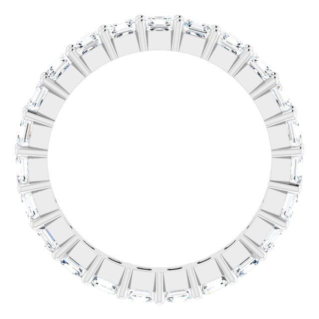 Platinum Asscher Lab-Grown Diamond Shared-Prong Eternity Band – 2.3x2.3 mm Stones - view 2