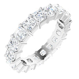 Platinum Asscher Lab-Grown Diamond Shared-Prong Eternity Band – 3x3 mm Stones