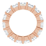 10K Gold Square Natural Diamond Shared-Prong Eternity Band – 4x4 mm Stones - Rose Gold - view 2