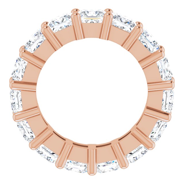 10K Gold Square Natural Diamond Shared-Prong Eternity Band – 4x4 mm Stones - Rose Gold - view 2