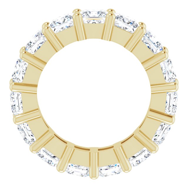 10K Gold Square Natural Diamond Shared-Prong Eternity Band – 4x4 mm Stones - Yellow Gold - view 2