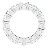 10K Gold Square Lab-Grown Diamond Shared-Prong Eternity Band – 4x4 mm Stones - White Gold - view 2
