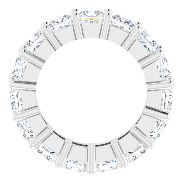 10K Gold Square Lab-Grown Diamond Shared-Prong Eternity Band – 4x4 mm Stones - White Gold - view 2
