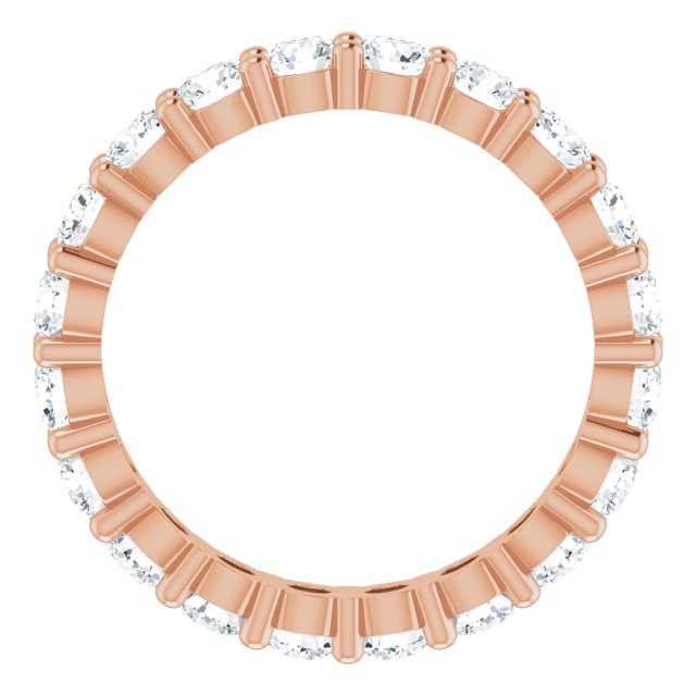 10K Gold Round Natural Diamond Shared-Prong Eternity Band – 2.75 mm Stones - Rose Gold - view 2