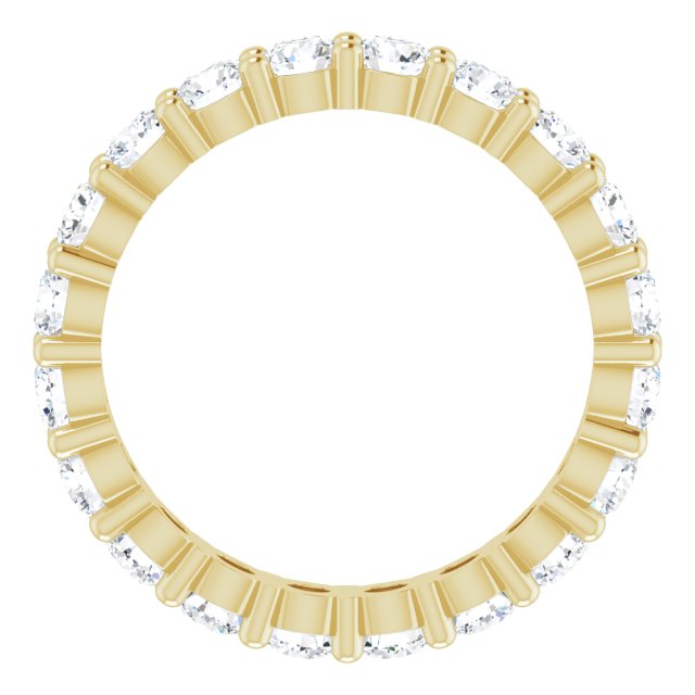 10K Gold Round Natural Diamond Shared-Prong Eternity Band – 3 mm Stones - Yellow Gold - view 2