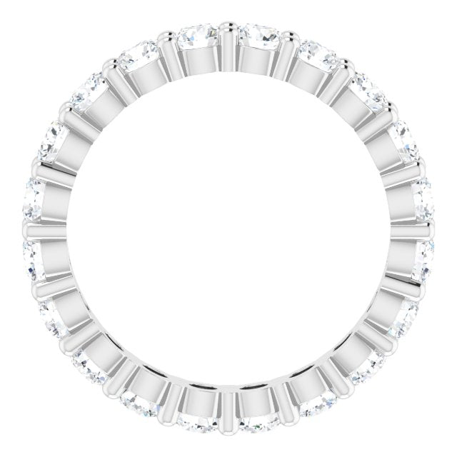 10K Gold Round Lab-Grown Diamond Shared-Prong Eternity Band – 2.75 mm Stones - White Gold - view 2