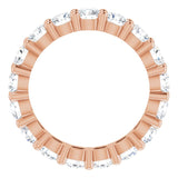 10K Gold Round Natural Diamond Shared-Prong Eternity Band – 3.2 mm Stones - Rose Gold - view 2