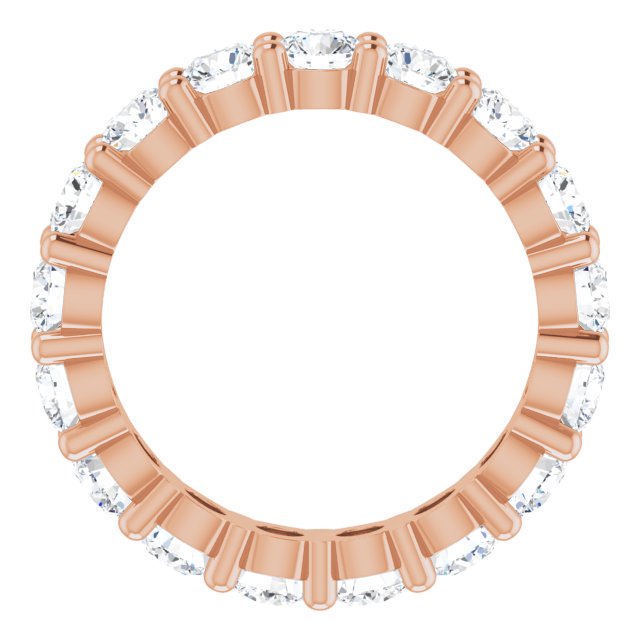 10K Gold Round Natural Diamond Shared-Prong Eternity Band – 3.2 mm Stones - Rose Gold - view 2
