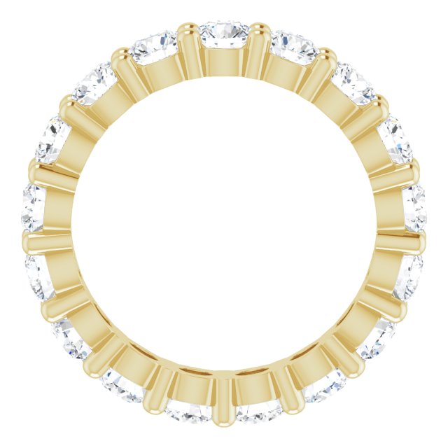 10K Gold Round Natural Diamond Shared-Prong Eternity Band – 3.2 mm Stones - Yellow Gold - view 2