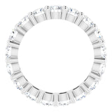 10K Gold Round Natural Diamond Shared-Prong Eternity Band – 3.2 mm Stones - White Gold - view 2