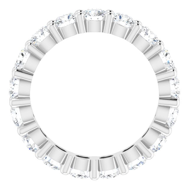 10K Gold Round Natural Diamond Shared-Prong Eternity Band – 3.2 mm Stones - White Gold - view 2