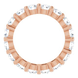 10K Gold Round Lab-Grown Diamond Shared-Prong Eternity Band – 3.4 mm Stones - Rose Gold - view 2