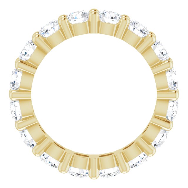10K Gold Round Lab-Grown Diamond Shared-Prong Eternity Band – 3.4 mm Stones - Yellow Gold - view 2