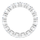 10K Gold Round Natural Diamond Shared-Prong Eternity Band – 3.4 mm Stones - White Gold - view 2