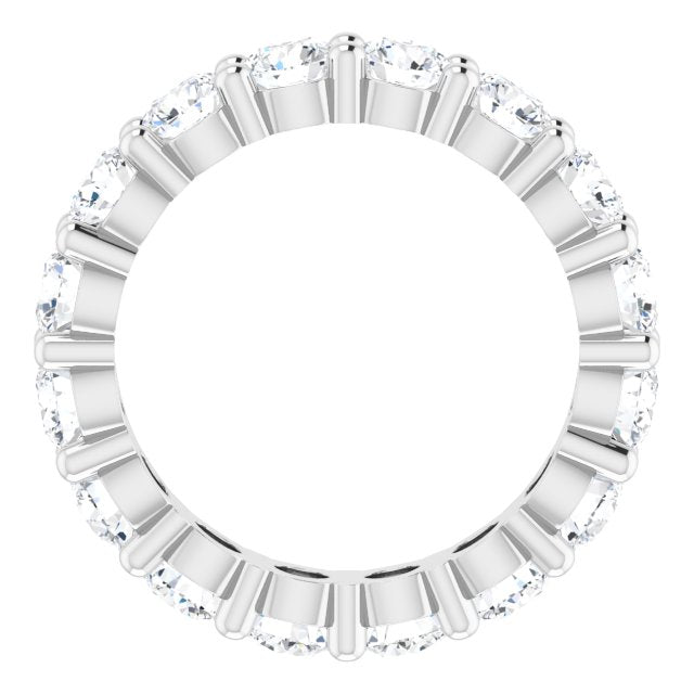 10K Gold Round Natural Diamond Shared-Prong Eternity Band – 3.4 mm Stones - White Gold - view 2