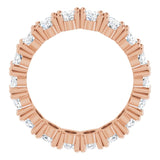 10K Gold Oval Lab-Grown Diamond Shared-Prong Eternity Band – 5x3 mm Stones - Rose Gold - view 2