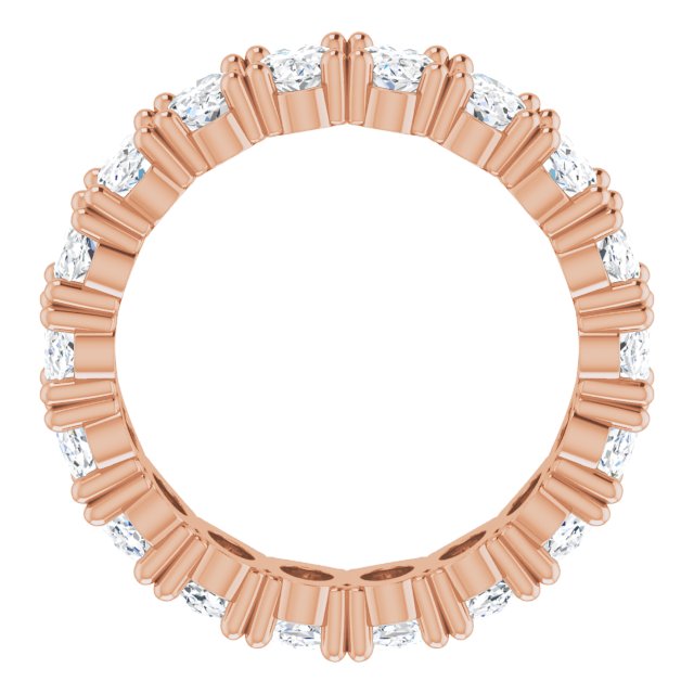 10K Gold Oval Lab-Grown Diamond Shared-Prong Eternity Band – 5x3 mm Stones - Rose Gold - view 2