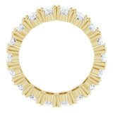 10K Gold Oval Lab-Grown Diamond Shared-Prong Eternity Band – 5x3 mm Stones - Yellow Gold - view 2