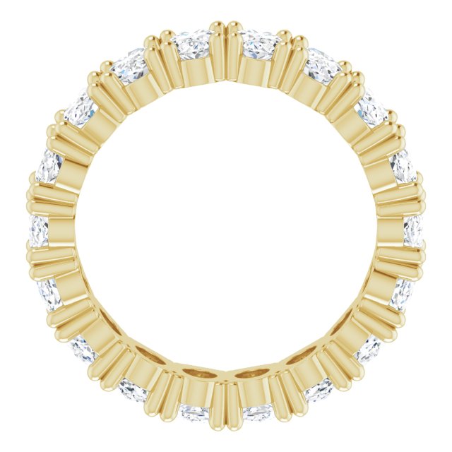 10K Gold Oval Lab-Grown Diamond Shared-Prong Eternity Band – 5x3 mm Stones - Yellow Gold - view 2