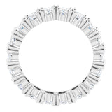 10K Gold Oval Natural Diamond Shared-Prong Eternity Band – 5x3 mm Stones - White Gold - view 2