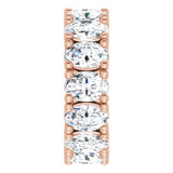 10K Gold Oval Natural Diamond Shared-Prong Eternity Band – 6x4 mm Stones - Rose Gold - view 4