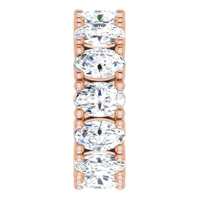 10K Gold Oval Lab-Grown Diamond Shared-Prong Eternity Band – 6x4 mm Stones - Rose Gold - view 4