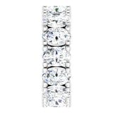 10K Gold Oval Lab-Grown Diamond Shared-Prong Eternity Band – 6x4 mm Stones - White Gold - view 4
