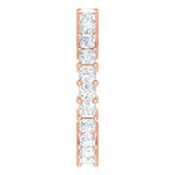 10K Gold Square Natural Diamond Shared-Prong Eternity Band – 2x2 mm Stones - Rose Gold - view 4