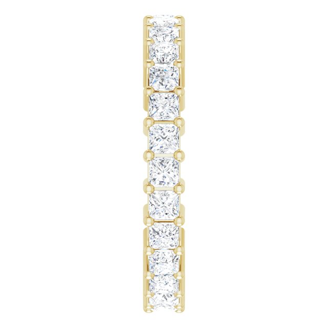 10K Gold Square Natural Diamond Shared-Prong Eternity Band – 2x2 mm Stones - Yellow Gold - view 4