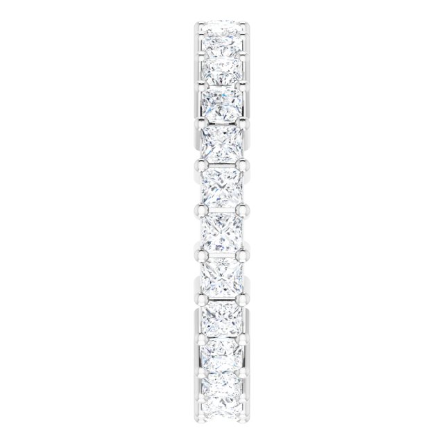 10K Gold Square Lab-Grown Diamond Shared-Prong Eternity Band – 2x2 mm Stones - White Gold - view 4