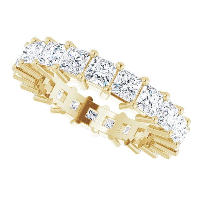 10K Gold Square Lab-Grown Diamond Shared-Prong Eternity Band – 2.75x2.75 mm Stones - Yellow Gold - view 5