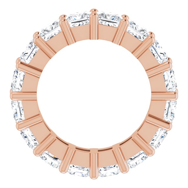 10K Gold Square Lab-Grown Diamond Shared-Prong Eternity Band – 3.75x3.75 mm Stones - Rose Gold - view 2