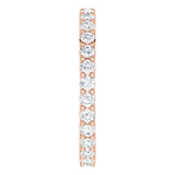 10K Gold Round Lab-Grown Diamond Shared-Prong Eternity Band – 1.75 mm Stones - Rose Gold - view 4