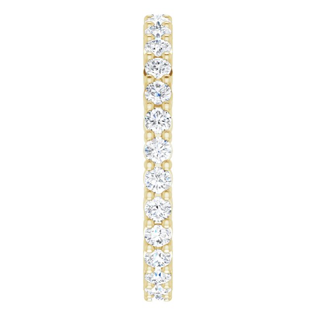 10K Gold Round Lab-Grown Diamond Shared-Prong Eternity Band – 1.75 mm Stones - Yellow Gold - view 4
