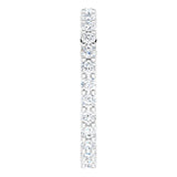 10K Gold Round Natural Diamond Shared-Prong Eternity Band – 1.75 mm Stones - White Gold - view 4