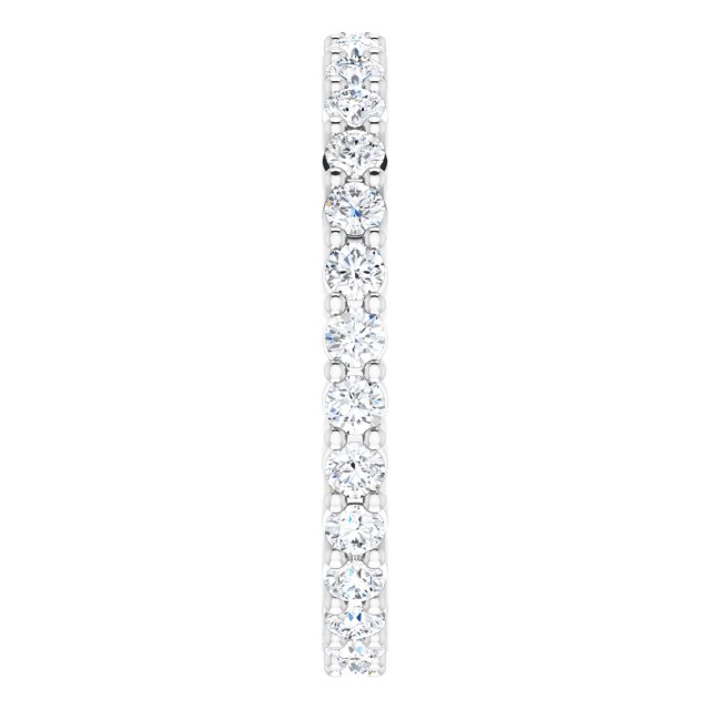 10K Gold Round Natural Diamond Shared-Prong Eternity Band – 1.75 mm Stones - White Gold - view 4