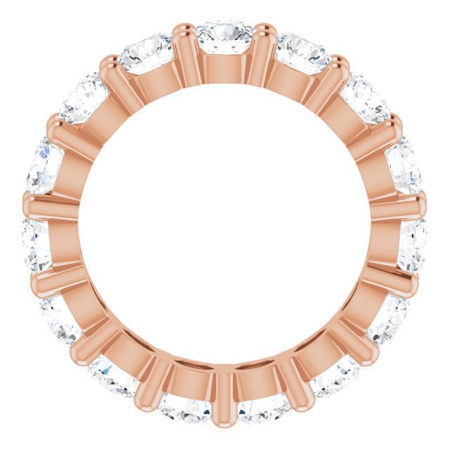 10K Gold Round Lab-Grown Diamond Shared-Prong Eternity Band – 3.8 mm Stones - Rose Gold - view 2
