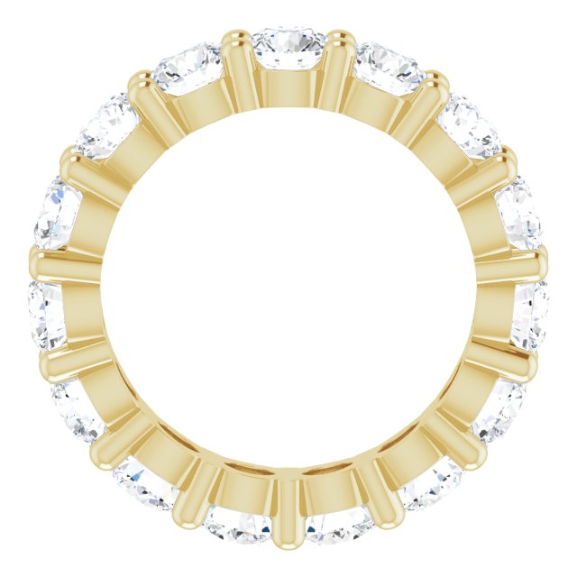 10K Gold Round Lab-Grown Diamond Shared-Prong Eternity Band – 3.8 mm Stones - Yellow Gold - view 2