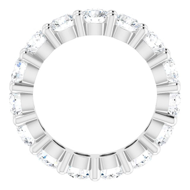 10K Gold Round Natural Diamond Shared-Prong Eternity Band – 3.8 mm Stones - White Gold - view 2