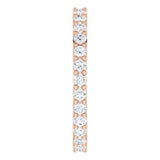 10K Gold Round Natural Diamond Shared-Prong Eternity Band – 1.7 mm Stones - Rose Gold - view 4