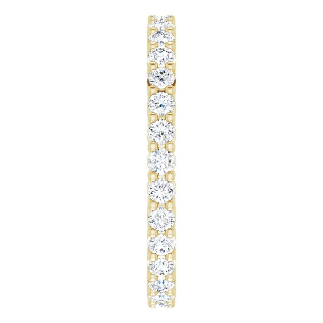 10K Gold Round Lab-Grown Diamond Shared-Prong Eternity Band – 1.7 mm Stones - Yellow Gold - view 4